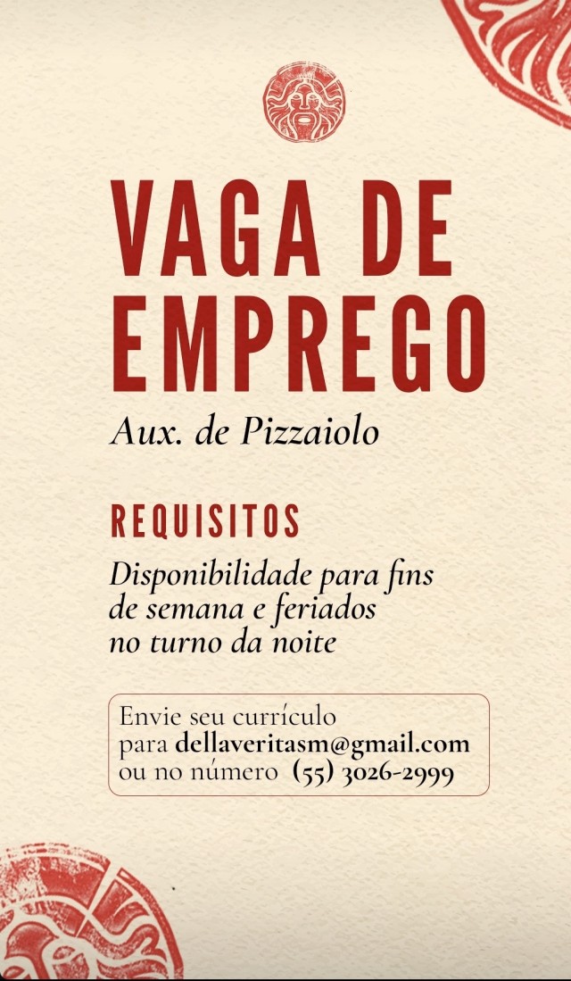 Auxiliar de Pizzaiolo