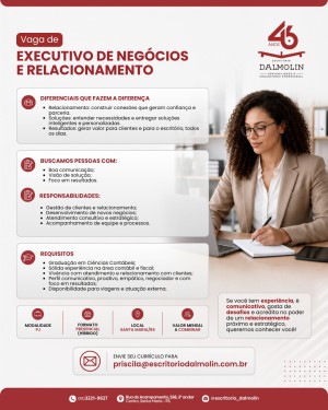 Executivo de Negócios e Relacionamento.