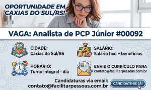 Analista de PCP  Júnior #00092 ( CAXIAS DO SUL )