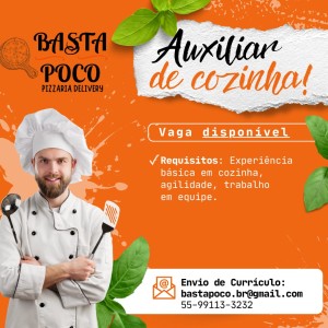 Auxiliar de cozinha / Pizzaria  ( Santa Maria )