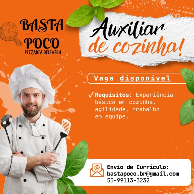 Auxiliar de cozinha / Pizzaria  ( Santa Maria )