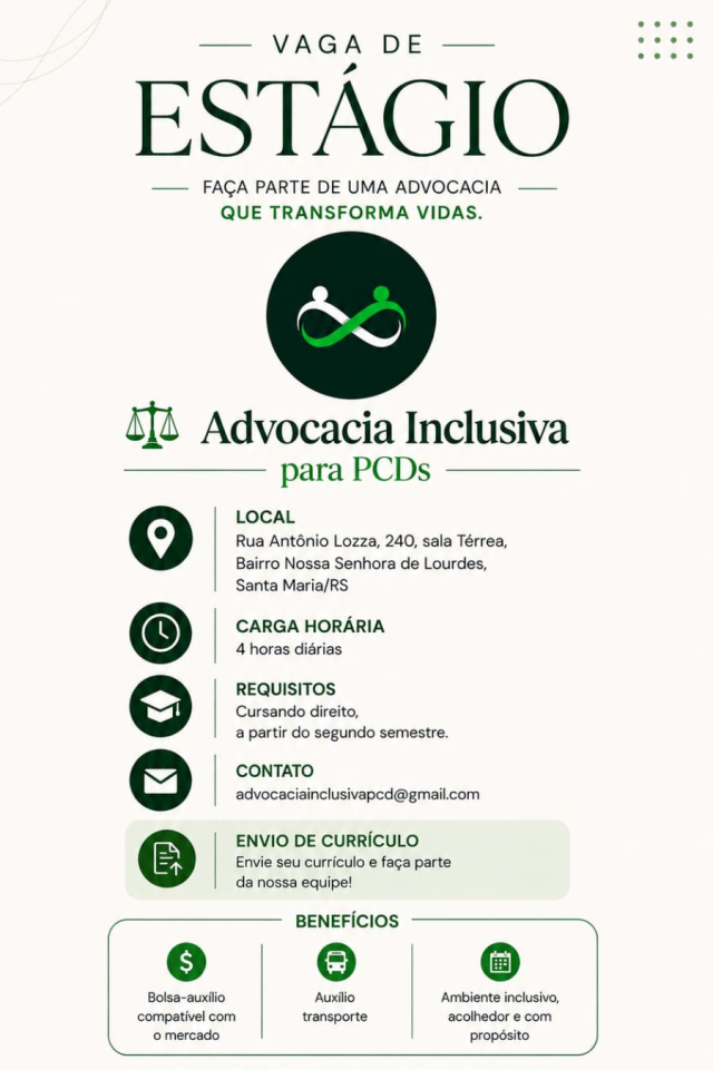 Estágio de Direito para PCDs