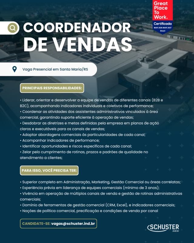Coordenador(a) de Vendas